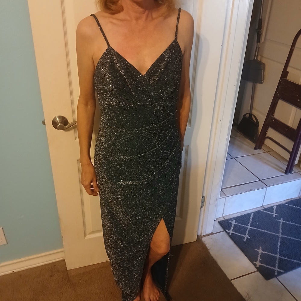 Sparkling Forest Green Midi Dress